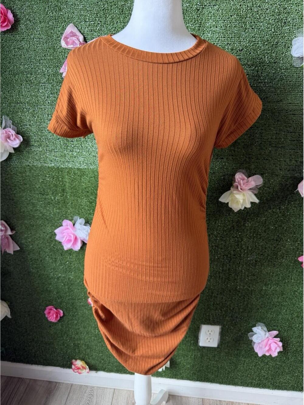 2 Saints short Sleeve Dress Beautiful Burnt Orange Small